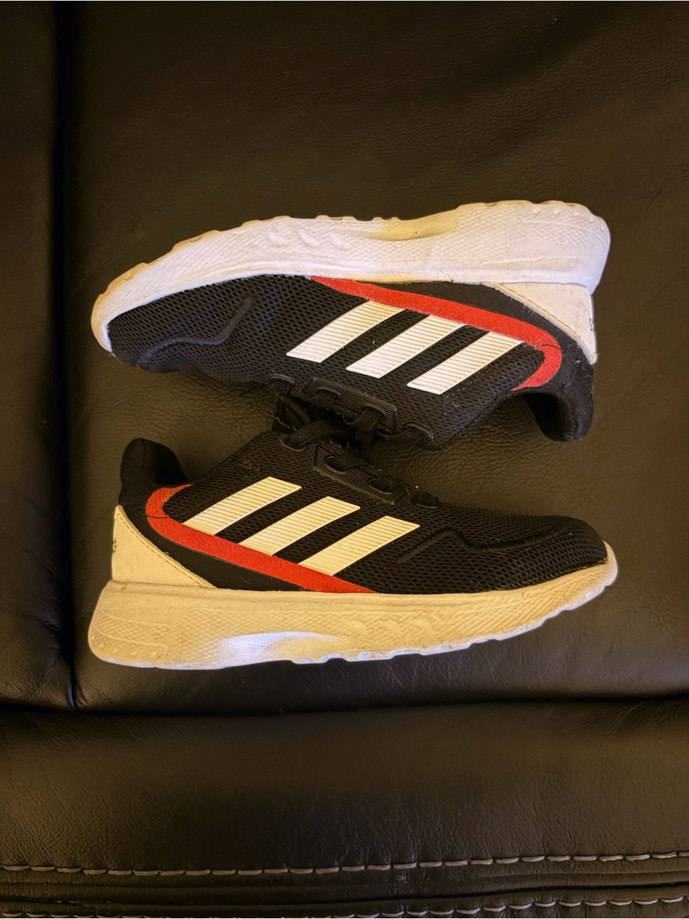 adidas Kids Black, White & Red Athletic Sneakers
